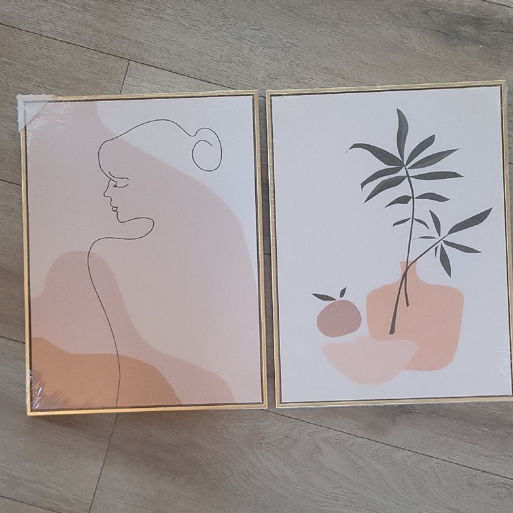 Minimalist Art Prints with Gold Frames l ikea style l sealed